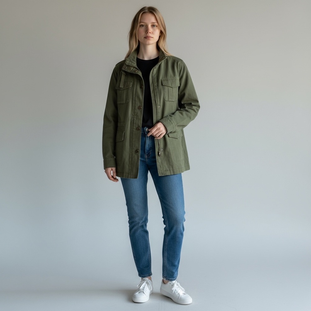Talbots Military Style Moss Green Jacket Size Small